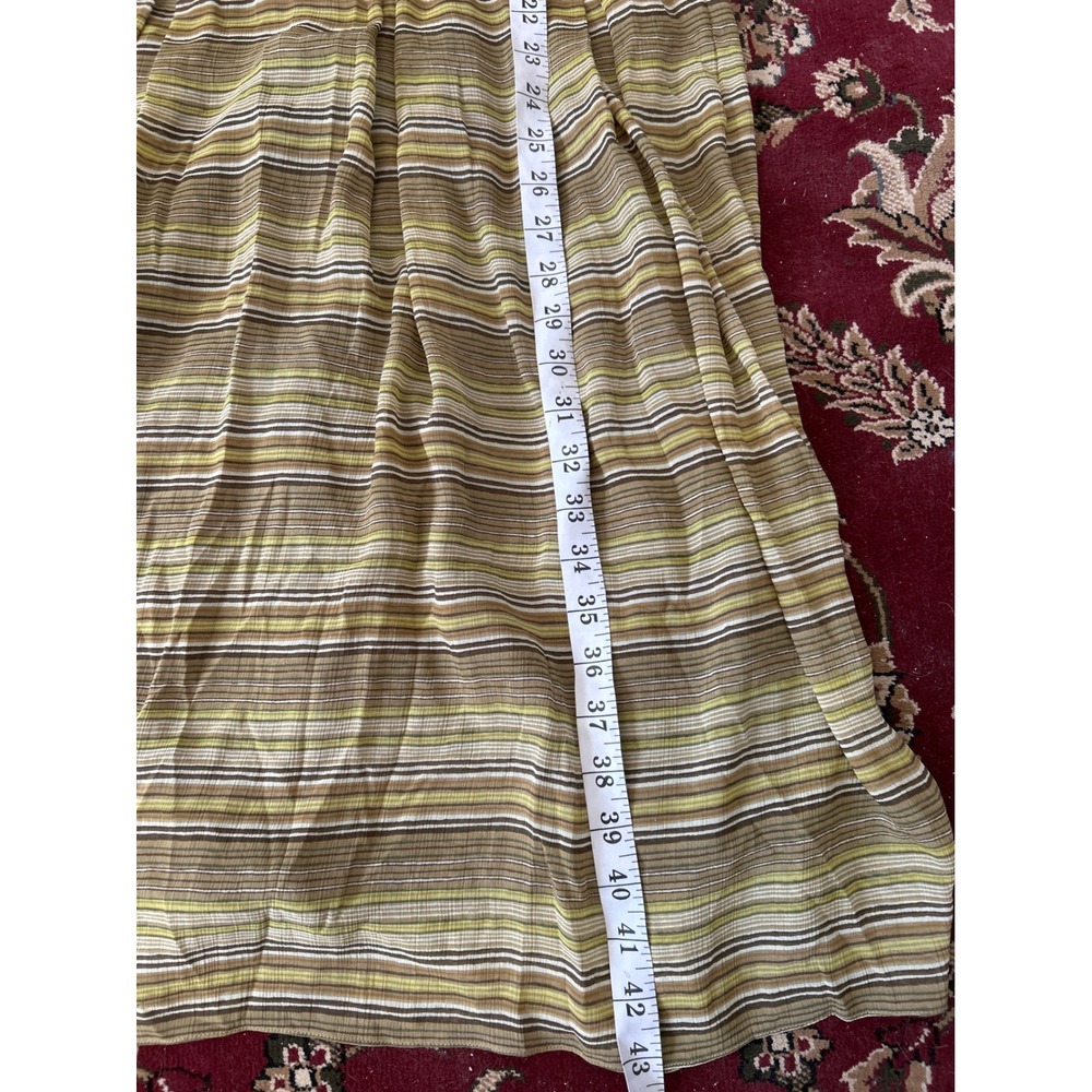 Liz Claiborne Dress Women's Size 10 Olive Green Brown Striped Midi Career Retro - Picture 8 of 8